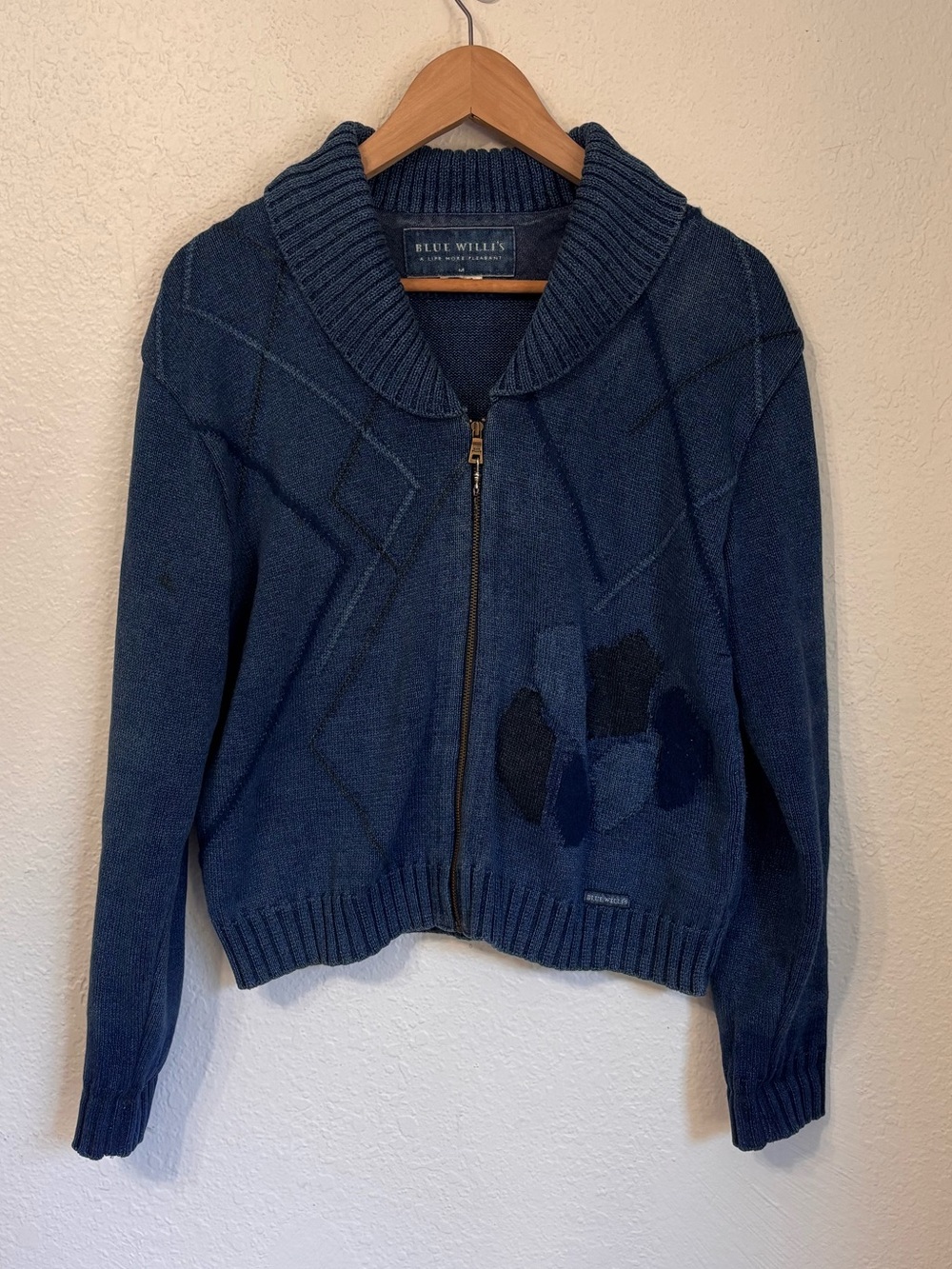 Blue Willi's Collared Zip Cardigan Medium
